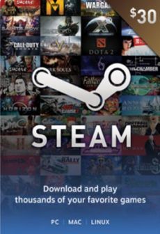 Steam Gift Card 30 USD - Steam Key - For USD Currency Only