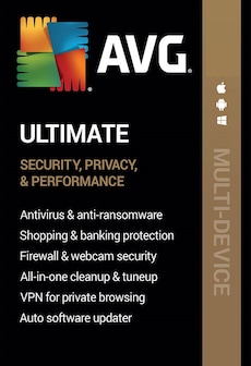 AVG ألتميت للحماية الشاملة لعدة أجهزة (كمبيوتر، أندرويد، ماك، iOS) (10 أجهزة، 3 سنوات) – مفتاح AVG عالمي