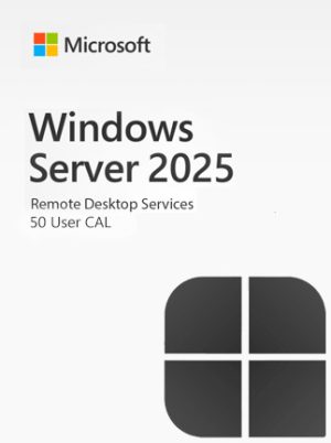 Windows Server 2025 | اتصالات مستخدمي خدمات سطح المكتب البعيد (50) - مفتاح مايكروسوفت أصلي - إصدار عالمي