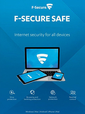 برنامج F-Secure SAFE للأمن على الإنترنت (للكمبيوتر الشخصي وأندرويد وماك) لجهاز واحد، لمدة 3 سنوات - مفتاح F-Secure - عالمي