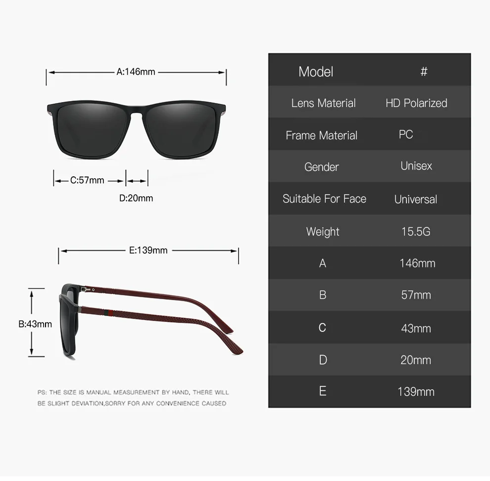 Fashion Square Polarized Sunglasses man Driving Fishing Luxury Brand Designer UV400 Eyewear - Image 13