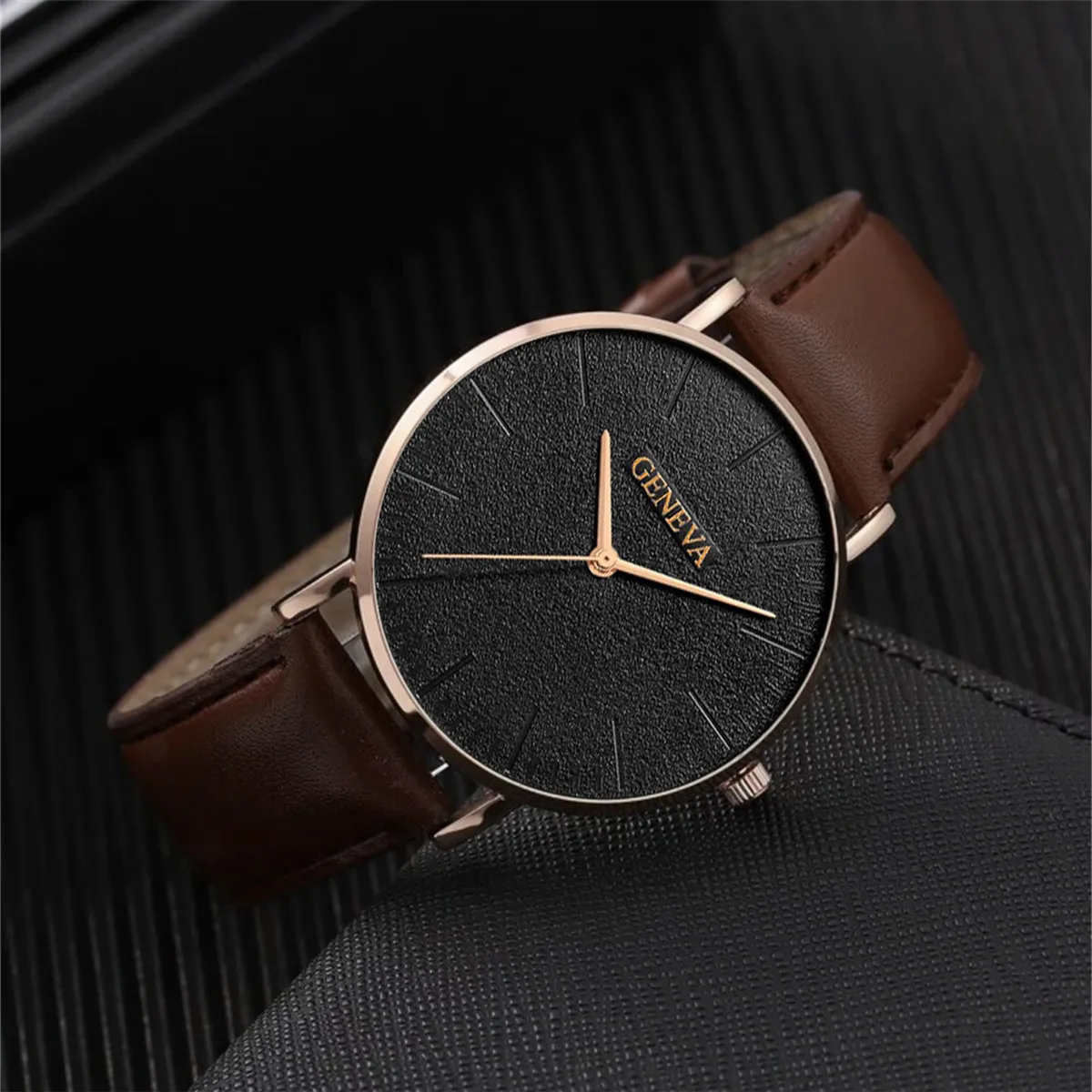 New Men Watch Luxury Bracelet Set Fashion Business Brown Leather Quartz Wrist Watches for Men Gift Set Relogio Masculino NO BOX - Image 15