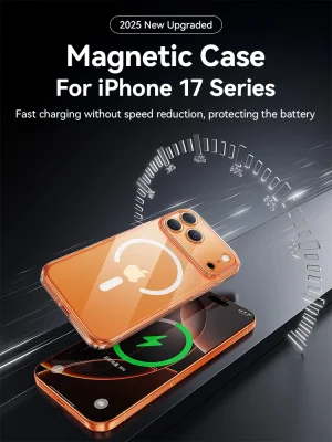 Alternative view of Joyroom Magnetic Case For iPhone 17 16 Pro Max Case Anti Yellow Transparent Cover For iPhone 17 Pro Wireless Charger Thin Cover