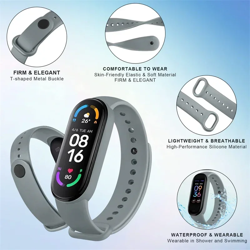 Silicone Watch Strap For Xiaomi Mi Band 7 6 5 4 3 Wristband Bracelet Wrist Straps correa Mi Band 6 7 5 4 Smart watch Accessories - Image 32
