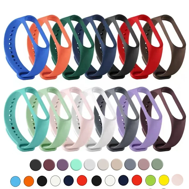 Silicone Watch Strap For Xiaomi Mi Band 7 6 5 4 3 Wristband Bracelet Wrist Straps correa Mi Band 6 7 5 4 Smart watch Accessories - Image 29