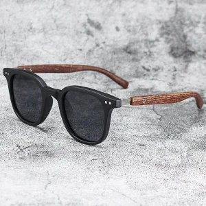 Alternative view of New Arrival Men Vintage Wooden Frame Sunglasses Classic Brand Sun Glasses Coating Lens Driving Eyewear for Men/women