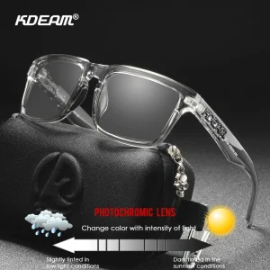 Alternative view of KDEAM Photochromic And Polarized Sunglasses Men Category 3 Polarized Sun Glasses Women Unique Frame Surface Eyewear With Case