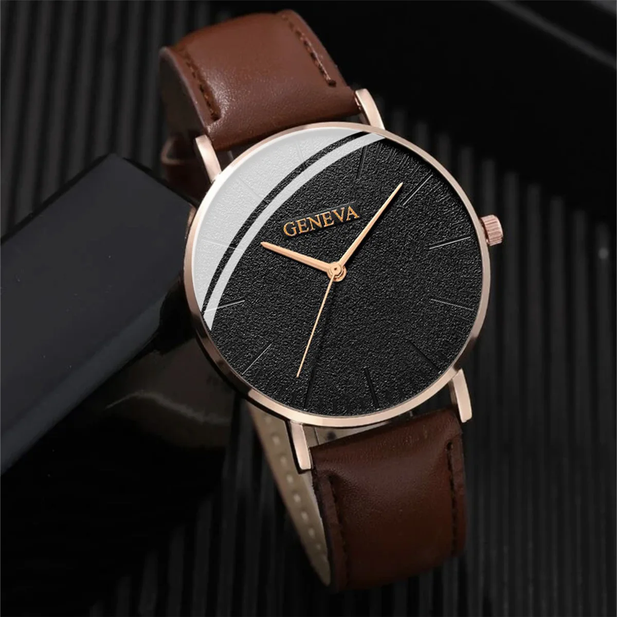 New Men Watch Luxury Bracelet Set Fashion Business Brown Leather Quartz Wrist Watches for Men Gift Set Relogio Masculino NO BOX - Image 14