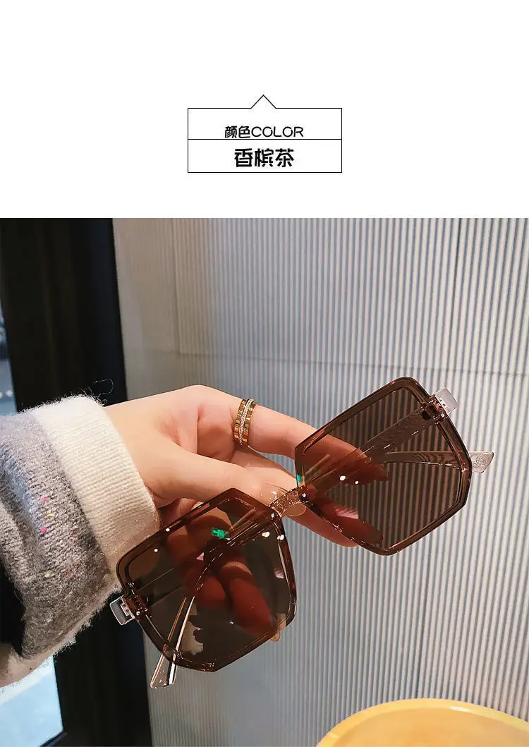 Big Frame Vintage Sunglasses Women Men Brand Square Sun Glasses Retro Eye Glasses Goggle for Male Female Polygon Sunglasses - Image 12