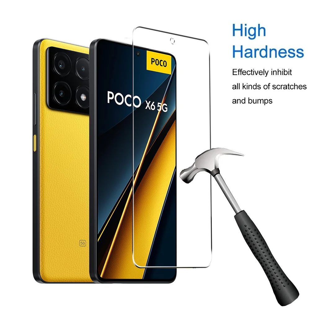 4PCS Tempered Glass For POCO X6 X7 X5 X4 X3 F7 F6 F5 GT Pro Screen Protectors For POCO M6 M5 M3 Pro 5G C65 C40 Protective Glass - Image 4