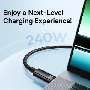 Alternative view of Baseus 240W USB C Cable for iPhone 17 16 15 Plus Pro Max Supercharge for Macbook Fast Charger Type C Cable  for xiaomi  Samsung