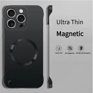 Ultra Thin Metallic Paint Magnetic For Magsafe Case For iPhone 17 Air 16 15 14 13 12 Pro Max Plus Frameless Cooling Hard Cover