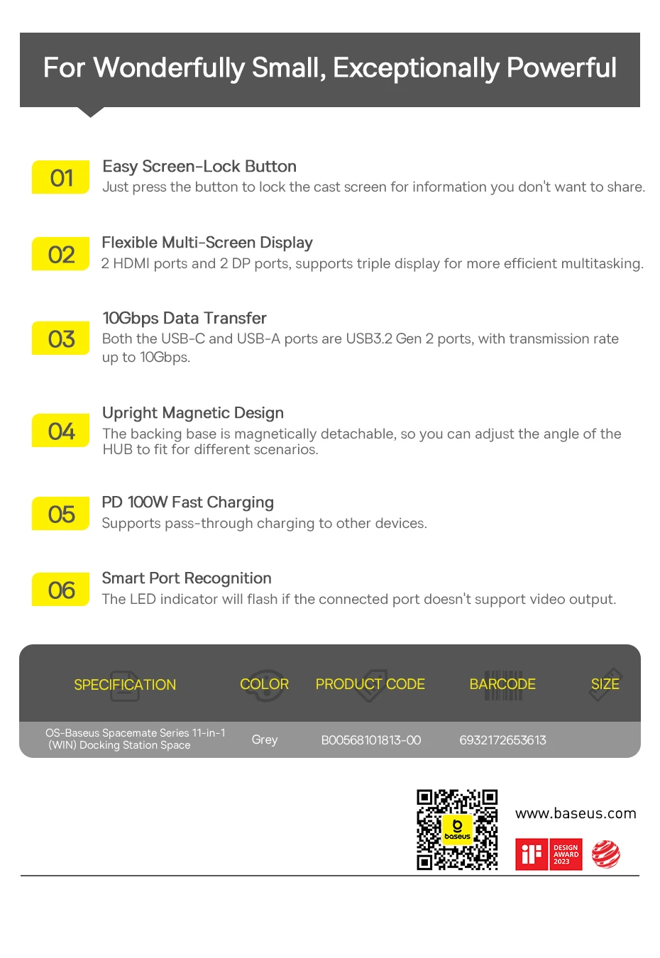 Baseus 12-in-1 USB C HUB to HDMI 4K@60Hz Dual Display USB 3.2 Adapter with RJ45 SD TF PD 100W Docking Station for Window Mac Hub - Image 32
