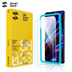 واقي شاشة SmartDevil قطعتين لهواتف Xiaomi 17 و15 و13T و14T وRedmi K90، مصنوع من زجاج مقوى عالي الدقة، متوافق مع هواتف Redmi Note 13 Pro وNote 14 و15 Pro