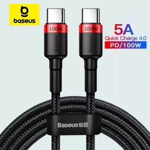 Baseus 100W USB C to USB Type C Cable for MacBook Pro Quick Charge 4.0 Fast Charging For iPhone 17/16/15 Pro max Charge Cable