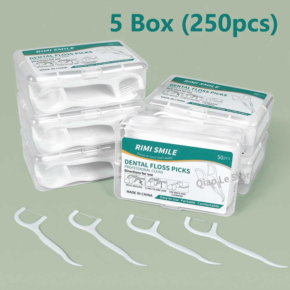 1/2/5/10 Box Portable Disposable Dental Floss Plastic Toothpick High-tension Dental Floss Stick Dental Floss Box Oral Care - Image 3