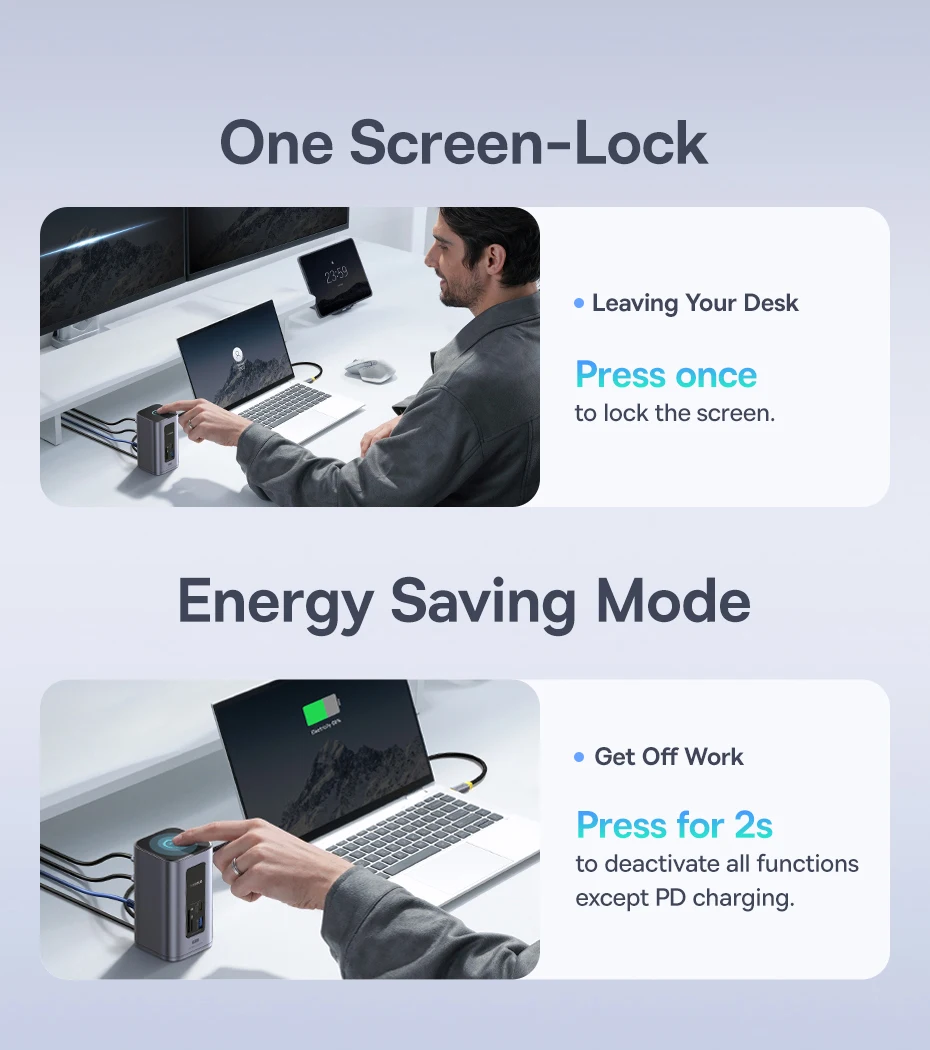 Baseus 12-in-1 USB C HUB to HDMI 4K@60Hz Dual Display USB 3.2 Adapter with RJ45 SD TF PD 100W Docking Station for Window Mac Hub - Image 21