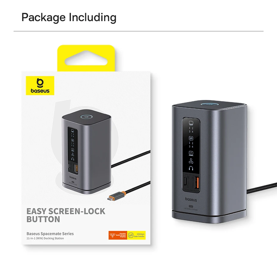 Baseus 12-in-1 USB C HUB to HDMI 4K@60Hz Dual Display USB 3.2 Adapter with RJ45 SD TF PD 100W Docking Station for Window Mac Hub - Image 31