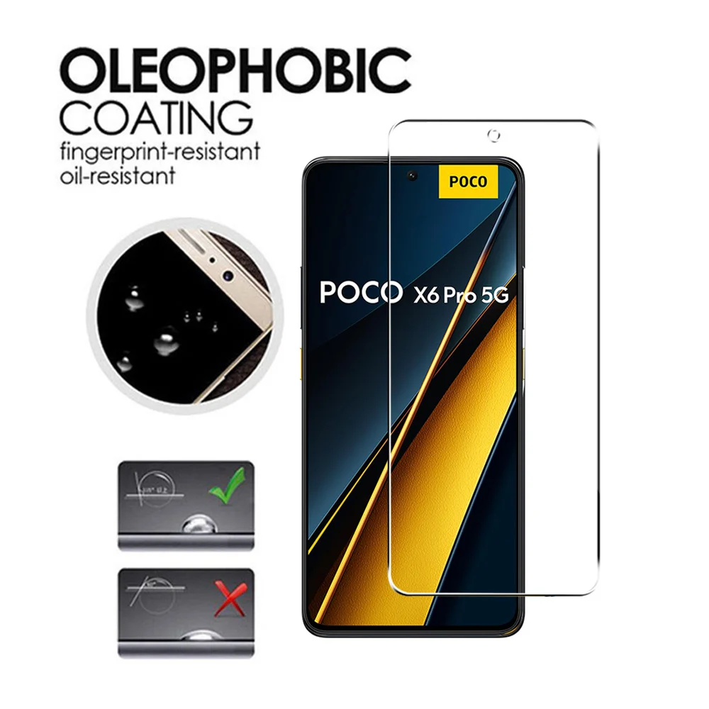 4PCS Tempered Glass For POCO X6 X7 X5 X4 X3 F7 F6 F5 GT Pro Screen Protectors For POCO M6 M5 M3 Pro 5G C65 C40 Protective Glass - Image 5