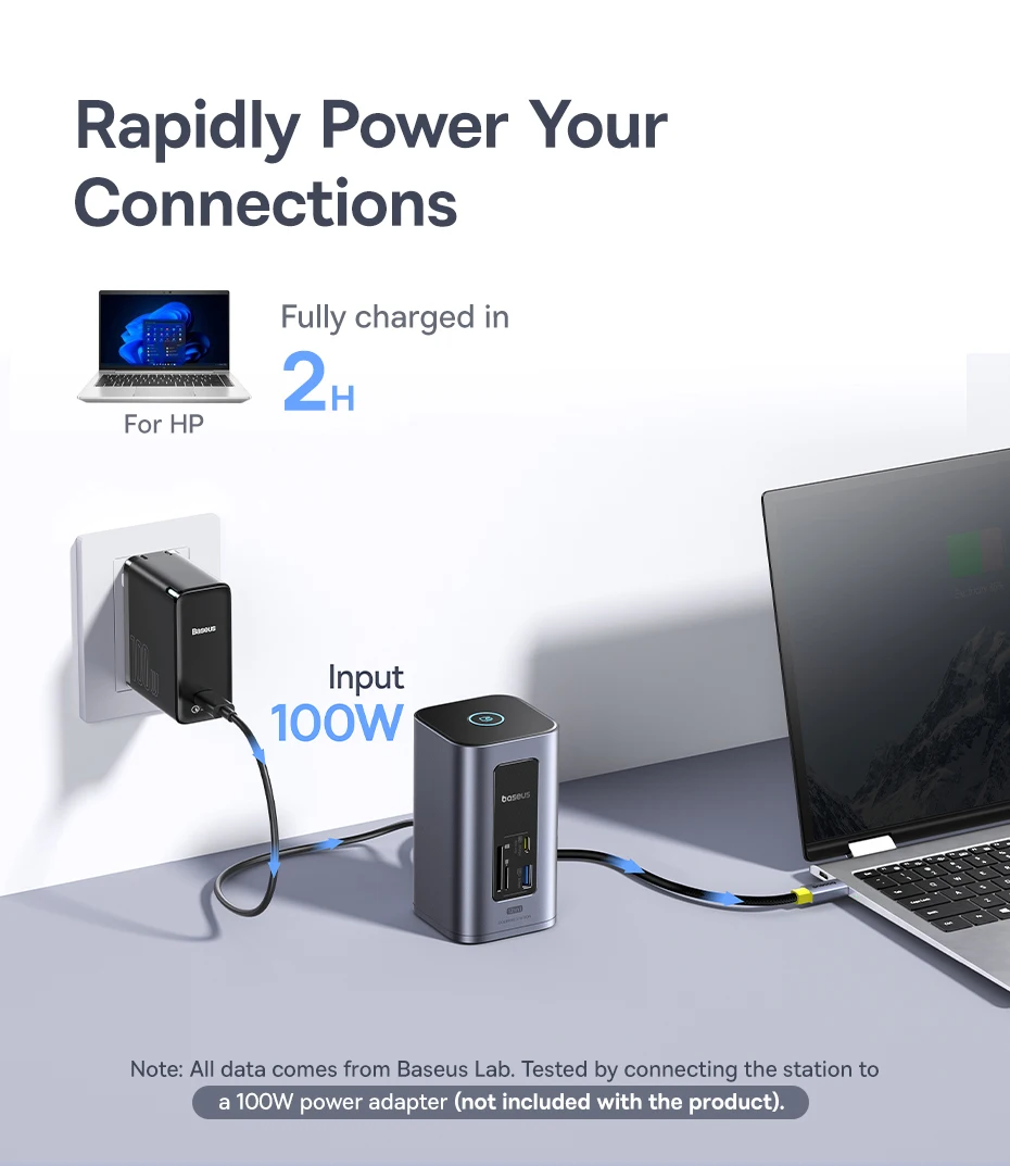 Baseus 12-in-1 USB C HUB to HDMI 4K@60Hz Dual Display USB 3.2 Adapter with RJ45 SD TF PD 100W Docking Station for Window Mac Hub - Image 20