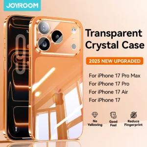 Joyroom Case For iPhone 17 16 Pro Max Case Crystal Transparent PC Anti-Yellow Lens Protection Cover For iPhone 17 Pro Max Case